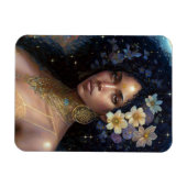 アフリカ系アメリカ人黒女神クイーンファンタジーアート マグネット (横)