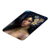 アフリカ系アメリカ人黒女神クイーンファンタジーアート マグネット (左側)