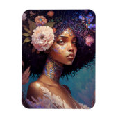 アフリカ系アメリカ人黒女神クイーンファンタジーアート マグネット (縦)