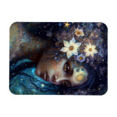 アフリカ系アメリカ人黒女神クイーンファンタジーアート マグネット (横)