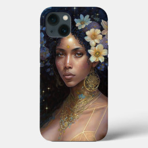 アフリカ系アメリカ人黒女神クイーンファンタジーアート iPhone 13ケース