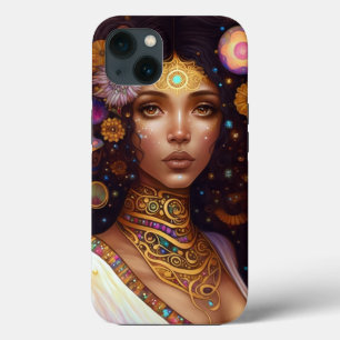 アフリカ系アメリカ人黒女神クイーンファンタジーアート iPhone 13ケース