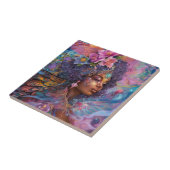 アフリカ系アメリカ人黒女神クイーンファンタジーアートC タイル (側面)