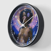 アフリカ系アメリカ人黒女神クイーンファンタジーアートC 壁時計 (傾斜)