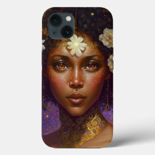 アフリカ系アメリカ人黒女神クイーンファンタジーアートC iPhone 13ケース