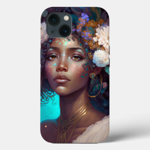 アフリカ系アメリカ人黒女神クイーンファンタジーアートC iPhone 13ケース