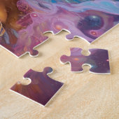 アフリカ系アメリカ人黒女神クイーンファンタジーアートJ ジグソーパズル (側面)