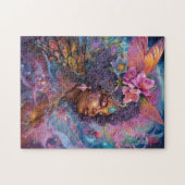 アフリカ系アメリカ人黒女神クイーンファンタジーアートJ ジグソーパズル (横)