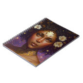 アフリカ系アメリカ人黒女神クイーンファンタジーアートN ノートブック (左側)