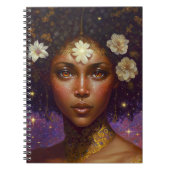 アフリカ系アメリカ人黒女神クイーンファンタジーアートN ノートブック (正面)