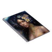 アフリカ系アメリカ人黒女神クイーンファンタジーアートN ノートブック (右側)