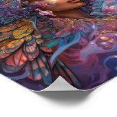 アフリカ系アメリカ人黒女神クイーンファンタジーアートP ポスター (角)