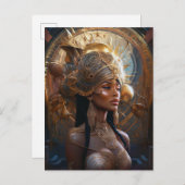 アフリカ系アメリカ人黒女神クイーンファンタジーアートP ポストカード (正面/裏面)