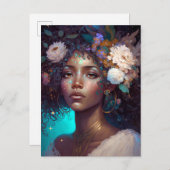 アフリカ系アメリカ人黒女神クイーンファンタジーアートP ポストカード (正面/裏面)