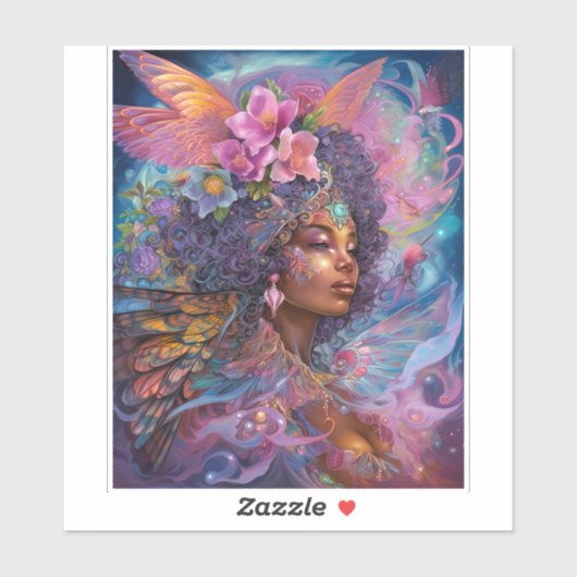 アフリカ系アメリカ人黒女神クイーンファンタジーアートS シール (シート)