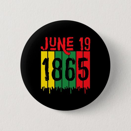 アフリカ系アメリカ人1865年6月19日 缶バッジ (正面)