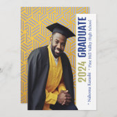 アフリカ系アメリカ人2024年卒業写真発表 招待状 (正面/裏面)