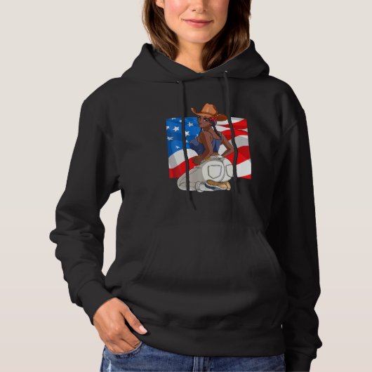 アフリカ系アメリカ人7月4日ブラックアメリカン パーカ (正面)