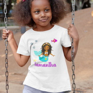 アフリカ系アメリカ人 オーダーメイド マーメイド 可愛い Tシャツ