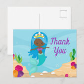 アフリカ系アメリカ人 カスタム マーメイド 子供向け サンクスカード ポストカード (正面/裏面)
