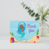 アフリカ系アメリカ人 カスタム マーメイド 子供向け サンクスノート ポストカード (スタンド正面)