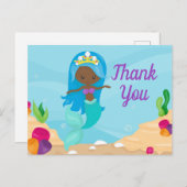 アフリカ系アメリカ人 カスタム メイド マーメイド 子供向け サンクスノート ポストカード (正面/裏面)