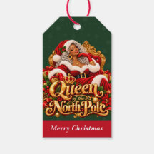 アフリカ系アメリカ人 クリスマス ギフトタグ ミセス クラウス
