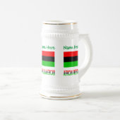 アフリカ系アメリカ人/ディアスポラ国旗グリーンパーソナル ビールジョッキ (正面右)