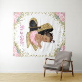 アフリカ系アメリカ人 ハイ ヒール ベイビー シャワーバックドロップ タペストリー (インサイチュ(横))