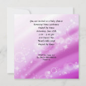 アフリカ系アメリカ人 ピンク ベビーシャワー 女の子 プラム 花 招待状 (裏面)