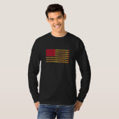 アフリカ系アメリカ人 フラッグ ロングスリーブ Tシャツ (正面フル)
