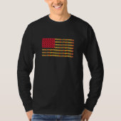 アフリカ系アメリカ人 フラッグ ロングスリーブ Tシャツ (正面)
