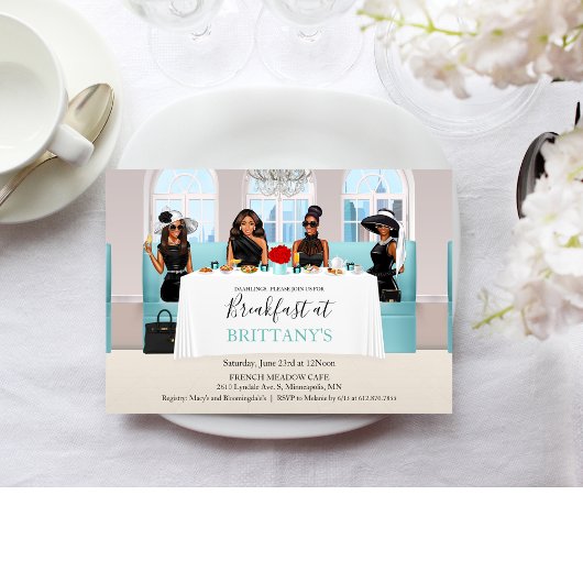 アフリカ系アメリカ人 ブライダル ブラックドレス テーブル 招待状