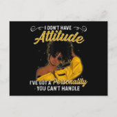 アフリカ系アメリカ人 メラニン女王 黒少女の魔法 ポストカード (正面)