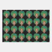 アフリカ系アメリカ人/美しい黒人女性 ラッピングペーパーシート (正面)