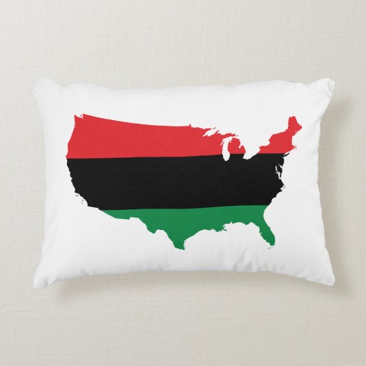 アフリカ系アメリカ人_赤・黒・緑 アクセントクッション (正面)