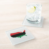 アフリカ系アメリカ人_赤・黒・緑 ガラスコースター (アングル)