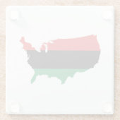 アフリカ系アメリカ人_赤・黒・緑 ガラスコースター (裏面)