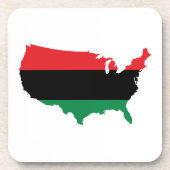 アフリカ系アメリカ人_赤・黒・緑 コースター (正面)