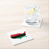 アフリカ系アメリカ人_赤・黒・緑 スクエアペーパーコースター (インサイチュ)