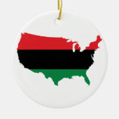 アフリカ系アメリカ人_赤・黒・緑 セラミックオーナメント (正面)