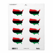 アフリカ系アメリカ人_赤・黒・緑 ラベル (フルシート)