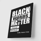 アフリカ系アメリカ人 黒人の言葉は重要 スクエア壁時計 (傾斜)