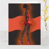 アフリカ系アメリカ人 黒人 クイーン メラニン シスタ ショップ カード (黄色い花)