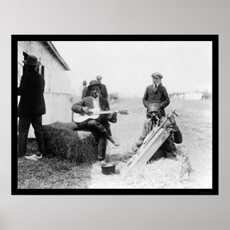 アフリカ系アメリカ人、Kazoosとギター1914 ポスター