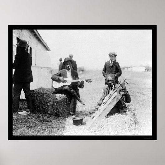 アフリカ系アメリカ人、Kazoosとギター1914 ポスター (正面)