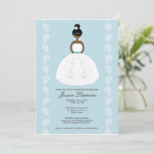 アフリカ系アメリカ人 Pretty Bridal Shower Invitations 招待状 (スタンド正面)