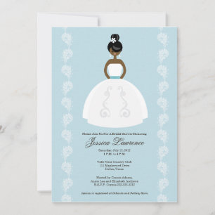 アフリカ系アメリカ人 Pretty Bridal Shower Invitations 招待状