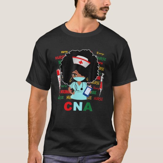 アフリカ系アメリカ人CNAナースブラック歴史月間 Tシャツ (正面)