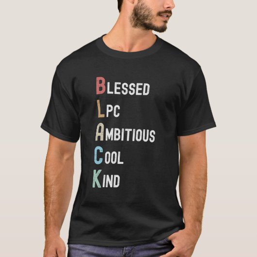 アフリカ系アメリカ人Lpcセラピストブラック頭字語 Tシャツ (正面)